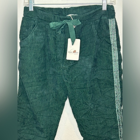 Made in Italy Green Drawstring Jogger Pants - Picture 3 of 6